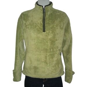 The North Face Fleece Jacket Green Athleisure Hand Warmers Shirt Top Gorpcore S
